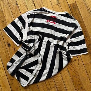 Black White Striped AFFA Undercover Skull Grunge Archive Tee